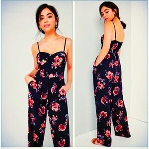 Band of Gypsies Navy Floral Jumpsuit
